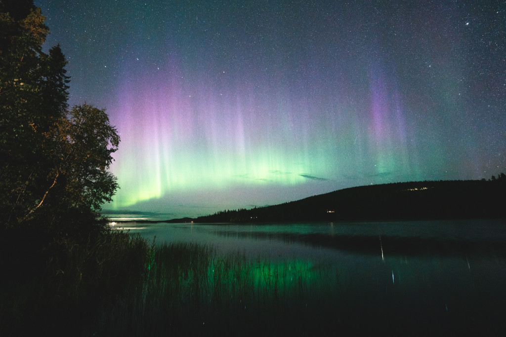 Syksy Pyhäjärvi revontulet