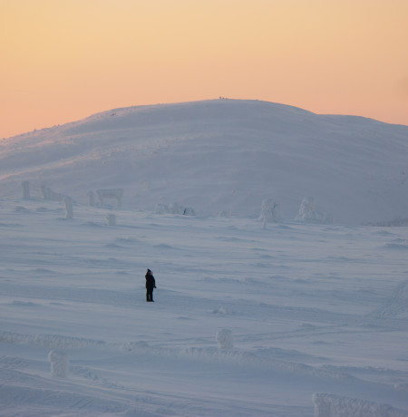 Pyhätunturi ski resort fell peak