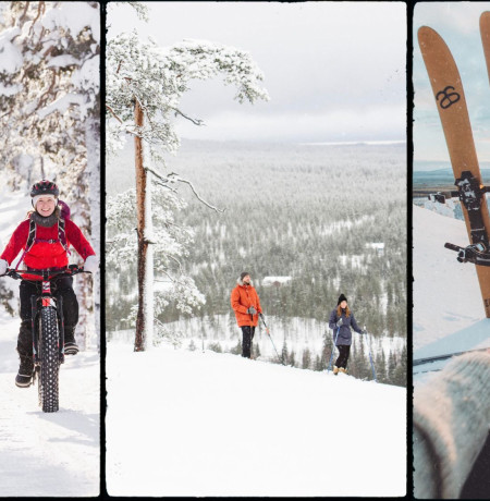 Sähköpyörällä liukulumikenkäilemään