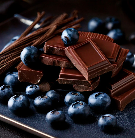 Ravintola Aihki - tummaa suklaata, mustikoita ja lakritsia