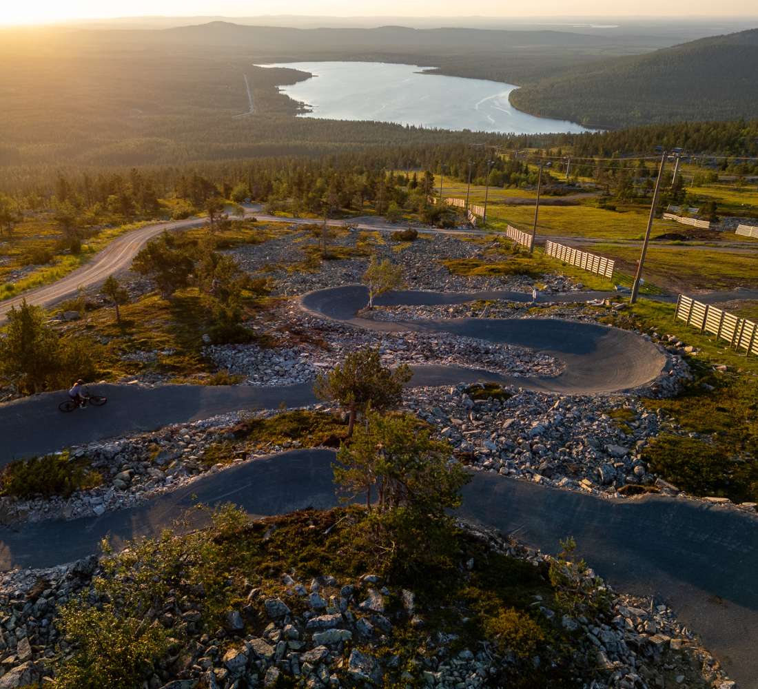 Drone image of Pyhä's new dh mtb route