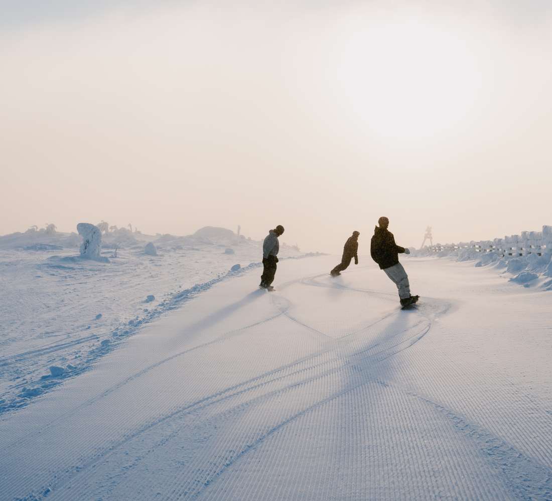 Snowboarders at Pyhä Ski Resort 
