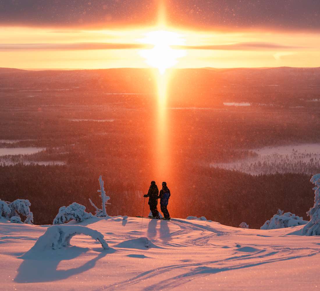 Two skiers in Pyhä ski resort