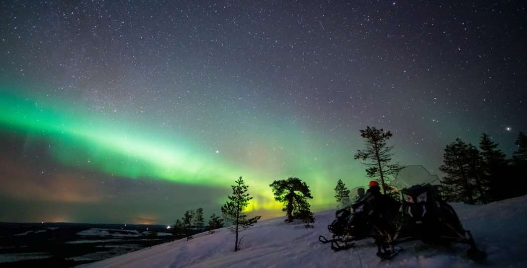 Northern Lights Electric Snowmobile Tour by Experience Pyha
