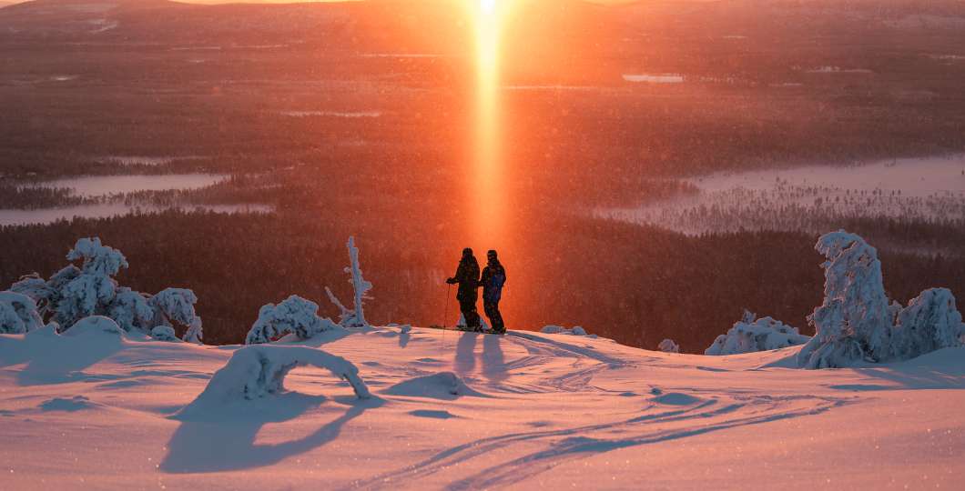 Two skiers in Pyhä ski resort
